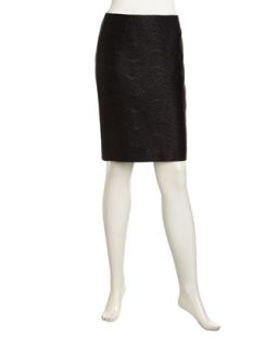 Barkin Jacquard Pencil Skirt, Black