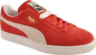 Mens PUMA Suede Classic Eco   High Risk Red/White Lace Up Shoes