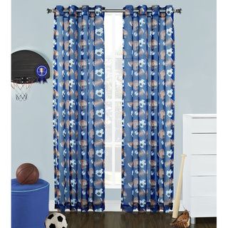 Sports Fan Sheer 84 inch Grommet Curtain Panel
