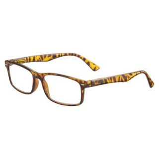 ICU Plastic Rectangle Tortoise With Studs Reading Glasses and Case   +1.25