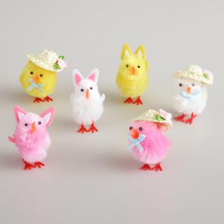 Boxed Chicks with Bunny Ears and Hats, Set of 6   World Market