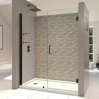 Dreamline Unidoor 55 56 inch Frameless Hinged Shower Door (Tempered glass, aluminum, brassIntended use IndoorTempered glass ANSI certifiedAssembly requiredProduct Warranty Limited 5 (five) year manufacturer warranty Warranty for any hardware in Oil Rubb