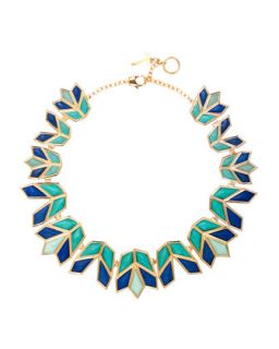 Lotus Collar Necklace, Aegean Blue