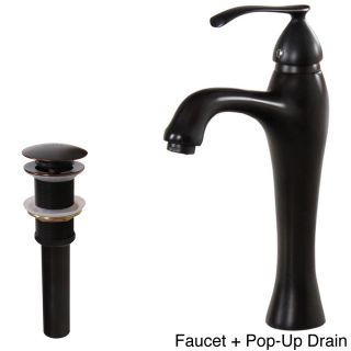 Elite 8825orb Tall Single Handle Oil rubbed Bronze Bathroom Vessel Sink Faucet And Pop up Drain