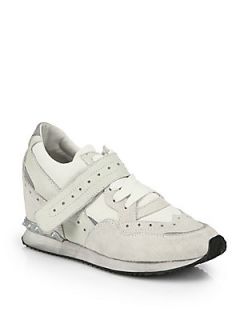 Ash Detox Mixed Media Wedge Sneakers   Off White