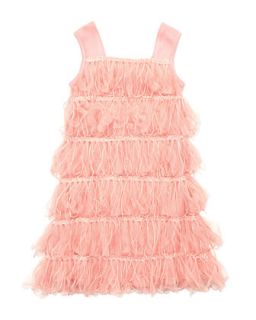 Fancy Fringe Dress, Peach/Pink, 4 6X
