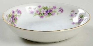 Kyoto Violet Fruit/Dessert (Sauce) Bowl, Fine China Dinnerware   Violets On Rim,