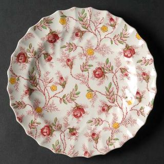 Spode Rosebud Chintz (2/8401, Pink Vine) Dessert/Pie Plate, Fine China Dinnerwar