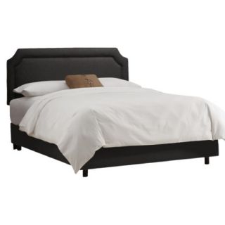 Skyline Twin Bed Clarendon Notched Bed   Linen Black