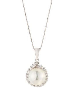 Diamond & Akoya Pearl Pendant Necklace