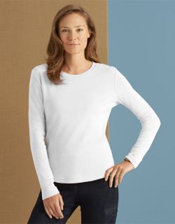 Long sleeved Pima Cotton Tee, White, Small