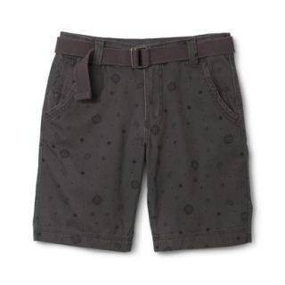 Mossimo Supply Co. Mens Belted Flat Front Shorts   Gray Patina Print 34