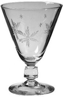 Bryce 945 1 Water Goblet   Cut Snowflakes, Cube Stem