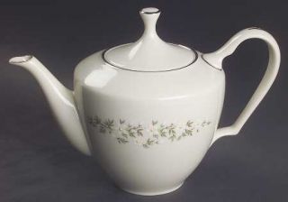 Lenox China Brookdale  Teapot & Lid, Fine China Dinnerware   White/Yellow Flower