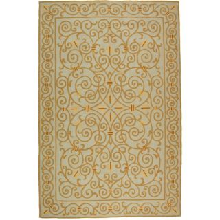 Hand hooked Chelsea Irongate Light Blue Wool Rug (76 X 99)