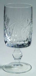Unknown Crystal Unk3943 Water Goblet   Cut Criss Cross & Fan Design On Bowl