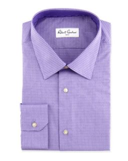Gerard Micro Check Sport Shirt, Purple