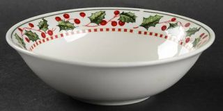 Oneida Winter Wonderland Coupe Cereal Bowl, Fine China Dinnerware   Holly,Berrie