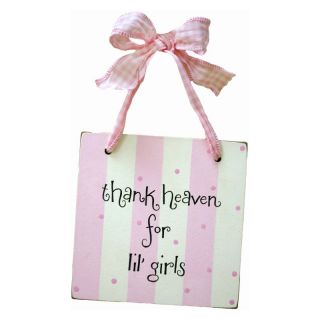 New Arrivals Pink Thank Heaven for Lil Girls Doorknob Hangers   DH 040