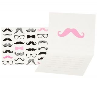 Pink Mustache Thank You Notes (8)