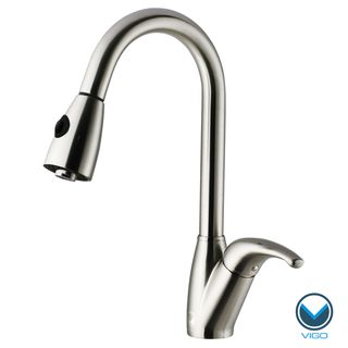 Vigo Dual Spray Control Stainless Steel Pull out Spray Kitchen Faucet