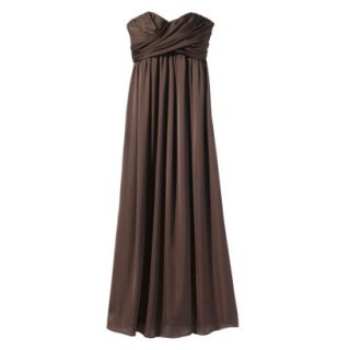 TEVOLIOWomens Plus Size Satin Strapless Maxi Dress   Brown   24W