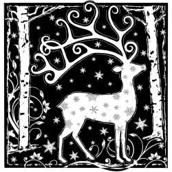Crafty Individuals Unmounted Rubber Stamp 4.75 X7 Pkg  Magical Reindeer