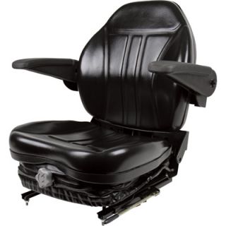 Highback Suspension Seat with Foldup Armrests   Black, Model# 36O0OBK02UN