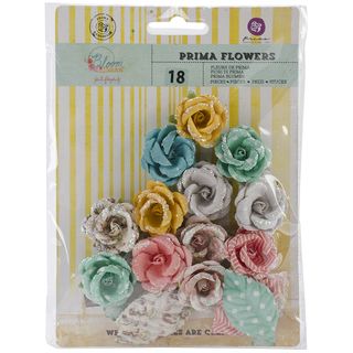 Bloom Flowers paper Radiant Petals 1.25, 2 Leaf 18pc