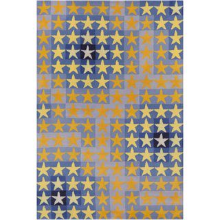 Allie Handmade Abstract Stars Wool Rug (5 X 76)
