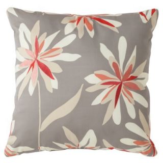 Room Essentials Embroidered Floral Toss Pillow   Coral (18x18)