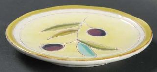 Olives Dipping Plate, Fine China Dinnerware   Embossed Olives & Leaves, Green Ba