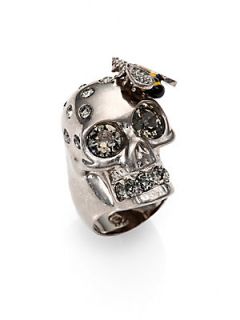 Alexander McQueen Bee & Skull Cocktail Ring   Silver 