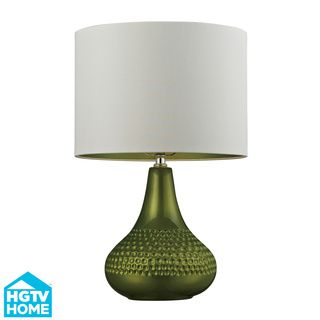 Hgtv Home Ceramic 1 light Bright Green Table Lamp