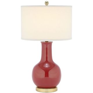 Indoor 1 light Louvre Red Table Lamp