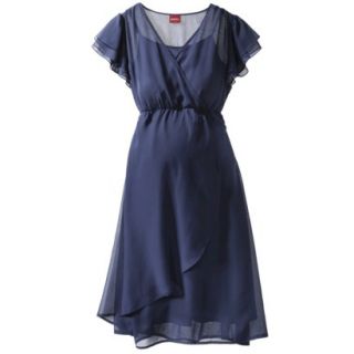 Merona Maternity Short Sleeve Woven Dress   Blue XL