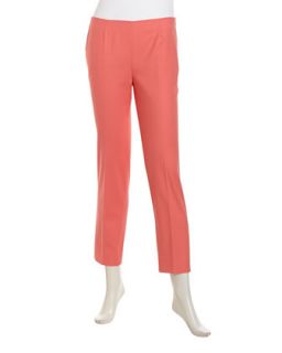Cropped Stretch Sateen Pants, Dragonfruit