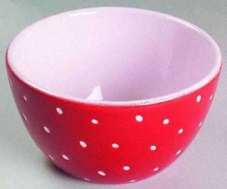 Presenttense Linen Dot Ruby Coupe Cereal Bowl, Fine China Dinnerware   Susan Sar