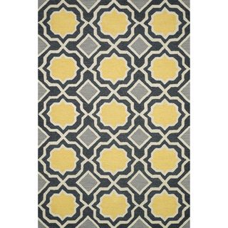 Hand tufted Tatum Charcoal/ Gold Wool Rug (50 X 76)