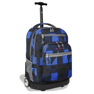J World Block Navy Sundance 19.5 inch Rolling Backpack With Laptop Sleeve