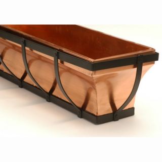 H. Potter Rectangle Copper/Wrought Iron Berkshire Window Box with Thick Accent