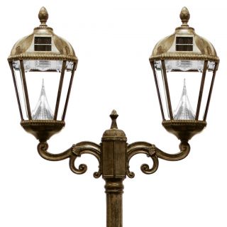 Gama Sonic GS98D Solar Post Light, Double Royal Lamp Weathered Bronze