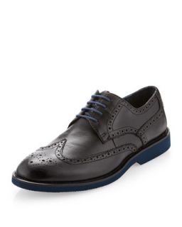 Robert Leather Lace Up Wingtip, Black