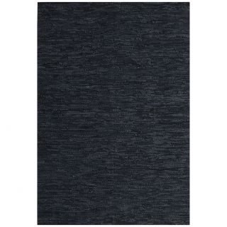 Hand woven Black Leather Rug (8 X 11)