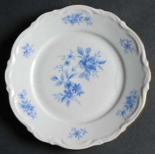 Mitterteich Rhapsody In Blue Bread & Butter Plate, Fine China Dinnerware   Blue,