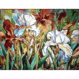 White Beauties Wall Tapestry Hanging (White, green, blue and salmonMaterials CottonPattern ContemporaryLined YesRod Included NoDimensions 42 inches high x 54 inches wide  )