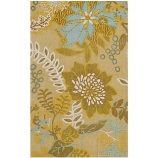 Safavieh Hand loomed Cedar Brook Citron/ Blue Cotton Rug (23 X 39)