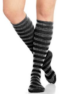 SPANX 2304 Socks Rock Coil Weave Striped Sweater Socks