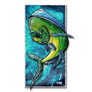 Megan Duncanson Dolphin 1 Abstract Metal Wall Art (MediumSubject AnimalsMedium MetalOuter dimensions 24 inches high x 14.5 inches wide x 2 inches deep )