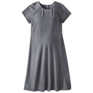 Liz Lange for Target Maternity Short Sleeve Lace Inset Ponte Dress   Gray L